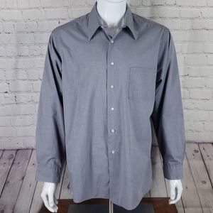 Van Heusen Size 17 Long Sleeve Button-down Shirt 60% Cotton 40% Polyester